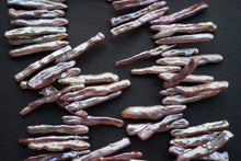 Load image into Gallery viewer, (半連/1連)高品質 パープルゴールド びわ風/スティック 22-30×4mm