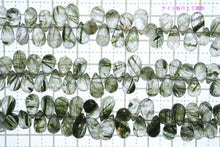 Load image into Gallery viewer, (M,L/半連,1連)宝石質 グリーンルチルクォーツ ファセットドロップ アクチノライトインクォーツ