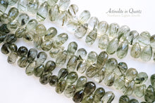 Load image into Gallery viewer, (M,L/半連,1連)宝石質 グリーンルチルクォーツ ファセットドロップ アクチノライトインクォーツ