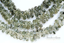 Load image into Gallery viewer, (M,L/半連,1連)宝石質 グリーンルチルクォーツ ファセットドロップ アクチノライトインクォーツ