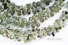Load image into Gallery viewer, (M,L/半連,1連)宝石質 グリーンルチルクォーツ ファセットドロップ アクチノライトインクォーツ