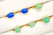 画像をギャラリービューアに読み込む, (#16-24)宝石質 シルバー925 リング クリソプレーズ セルレアイト 金メッキ ヴェルメイユ