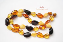 画像をギャラリービューアに読み込む, (45cm/52cm)宝石質 マルチカラー バルティック ミルキー アンバー ネックレス フラットタンブル