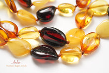 画像をギャラリービューアに読み込む, (45cm/52cm)宝石質 マルチカラー バルティック ミルキー アンバー ネックレス フラットタンブル