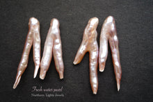 画像をギャラリービューアに読み込む, (モーブピンク/白)淡水パール ツリーブランチ ルース 上部横穴