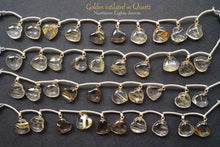 Load image into Gallery viewer, (2粒/1連)宝石質 ゴールデンルチルクォーツ K14gf ヒートン付き スムースハート