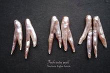 画像をギャラリービューアに読み込む, (モーブピンク/白)淡水パール ツリーブランチ ルース 上部横穴