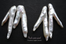 画像をギャラリービューアに読み込む, (モーブピンク/白)淡水パール ツリーブランチ ルース 上部横穴