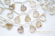 Load image into Gallery viewer, (2粒/1連)宝石質 ゴールデンルチルクォーツ K14gf ヒートン付き スムースハート