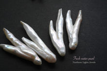 画像をギャラリービューアに読み込む, (モーブピンク/白)淡水パール ツリーブランチ ルース 上部横穴