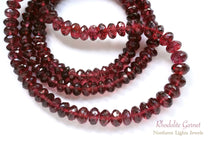 画像をギャラリービューアに読み込む, (半連/1連)宝石質 ロードライトガーネット ファセットボタン / ロンデル