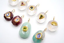 画像をギャラリービューアに読み込む, (#50-58) ジェムストーン K24 インレー ペンダントトップ 24金