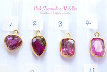 画像をギャラリービューアに読み込む, (No.1-11,粒売り)宝石質 ピンクトルマリン ルベライト 銀製フレーム付き 丸カン SV18GP ルースカット