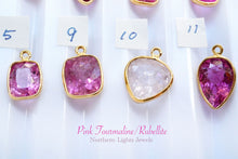 画像をギャラリービューアに読み込む, (No.1-11,粒売り)宝石質 ピンクトルマリン ルベライト 銀製フレーム付き 丸カン SV18GP ルースカット