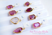 画像をギャラリービューアに読み込む, (No.1-11,粒売り)宝石質 ピンクトルマリン ルベライト 銀製フレーム付き 丸カン SV18GP ルースカット