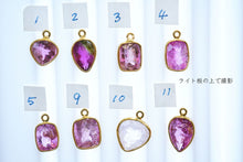 画像をギャラリービューアに読み込む, (No.1-11,粒売り)宝石質 ピンクトルマリン ルベライト 銀製フレーム付き 丸カン SV18GP ルースカット