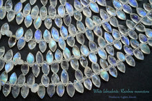 Load image into Gallery viewer, (半連/1連)高品質 ホワイト ラブラドライト ブルームーンストーン ファセットマーキス