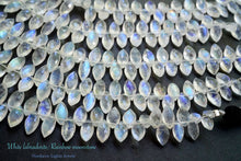 Load image into Gallery viewer, (半連/1連)高品質 ホワイト ラブラドライト ブルームーンストーン ファセットマーキス