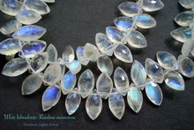 Load image into Gallery viewer, (半連/1連)高品質 ホワイト ラブラドライト ブルームーンストーン ファセットマーキス