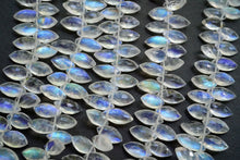 Load image into Gallery viewer, (半連/1連)高品質 ホワイト ラブラドライト ブルームーンストーン ファセットマーキス