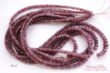 Load image into Gallery viewer, (S/M, Half Strand/Single Strand) Natural Unheated Ruby Faceted Button/Rondel Cut