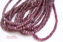 Load image into Gallery viewer, (S/M, Half Strand/Single Strand) Natural Unheated Ruby Faceted Button/Rondel Cut