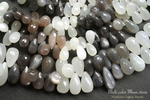 画像をギャラリービューアに読み込む, (M,LL/半連,1連)宝石質 マルチカラームーンストーン ファセットドロップ