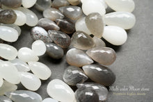 画像をギャラリービューアに読み込む, (M,LL/半連,1連)宝石質 マルチカラームーンストーン ファセットドロップ