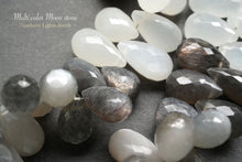 画像をギャラリービューアに読み込む, (M,LL/半連,1連)宝石質 マルチカラームーンストーン ファセットドロップ