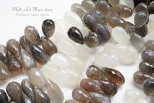 画像をギャラリービューアに読み込む, (M,LL/半連,1連)宝石質 マルチカラームーンストーン ファセットドロップ