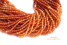 画像をギャラリービューアに読み込む, 上質 カーネリアン オレンジ色 カラーグラデーション ラウンドカット 3.3mm