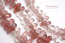 画像をギャラリービューアに読み込む, (No.1-5)宝石質 ストロベリークォーツ ピンクエピドード ファセットドロップ
