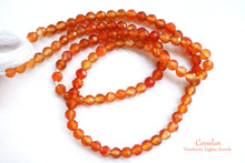 画像をギャラリービューアに読み込む, 上質 カーネリアン オレンジ色 カラーグラデーション ラウンドカット 3.3mm