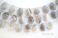 画像をギャラリービューアに読み込む, (半連/1連)高品質 グレー バンデッドアゲート フラットシャンデリア マイクロカット
