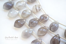 画像をギャラリービューアに読み込む, (半連/1連)高品質 グレー バンデッドアゲート フラットシャンデリア マイクロカット