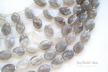 画像をギャラリービューアに読み込む, (半連/1連)高品質 グレー バンデッドアゲート フラットシャンデリア マイクロカット