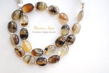 Load image into Gallery viewer, (半連/1連)高品質 モンタナ アゲート ファセットオーバル マイクロカット
