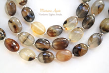 Load image into Gallery viewer, (半連/1連)高品質 モンタナ アゲート ファセットオーバル マイクロカット