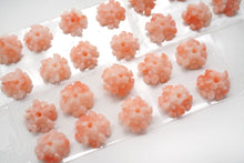 画像をギャラリービューアに読み込む, (No.1-3)ピンク珊瑚 フラワーカービング ペア/3粒セット ルース 裏面片穴 コーラル