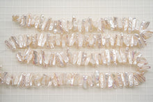 画像をギャラリービューアに読み込む, (半連/1連)高品質 淡水パール 白 スティックパール バロック びわ風