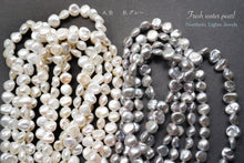 Load image into Gallery viewer, Freshwater Pearl Poppy Baroque Creo Hole White 38 cm