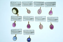 画像をギャラリービューアに読み込む, (No.18-26)宝石質 ジェムストーン ルース 銀製フレーム(K18gp) ペンダント