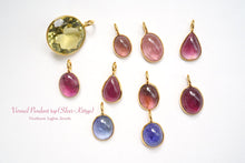 画像をギャラリービューアに読み込む, (No.18-26)宝石質 ジェムストーン ルース 銀製フレーム(K18gp) ペンダント
