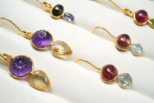 画像をギャラリービューアに読み込む, (No.27-35)宝石質 ジェムストーン ルース 銀製フレーム(K18gp) ピアス