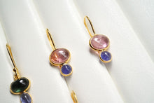 画像をギャラリービューアに読み込む, (No.27-35)宝石質 ジェムストーン ルース 銀製フレーム(K18gp) ピアス