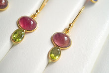 画像をギャラリービューアに読み込む, (No.27-35)宝石質 ジェムストーン ルース 銀製フレーム(K18gp) ピアス