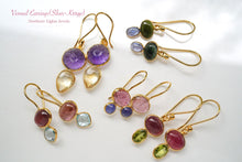 画像をギャラリービューアに読み込む, (No.27-35)宝石質 ジェムストーン ルース 銀製フレーム(K18gp) ピアス