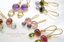 画像をギャラリービューアに読み込む, (No.27-35)宝石質 ジェムストーン ルース 銀製フレーム(K18gp) ピアス