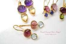 画像をギャラリービューアに読み込む, (No.27-35)宝石質 ジェムストーン ルース 銀製フレーム(K18gp) ピアス