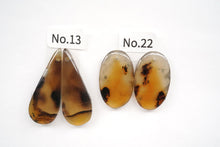 Load image into Gallery viewer, (No.1-32)モンタナアゲート ペアルース 上部穴あき ペアシェイプ オーバル